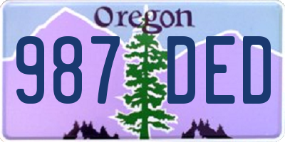 OR license plate 987DED