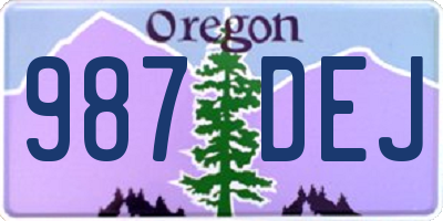OR license plate 987DEJ