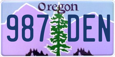 OR license plate 987DEN