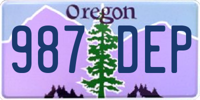 OR license plate 987DEP