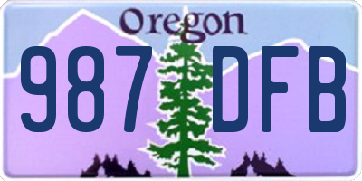 OR license plate 987DFB
