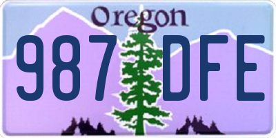 OR license plate 987DFE