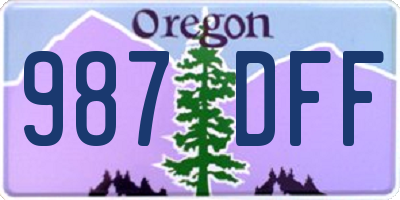 OR license plate 987DFF