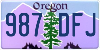 OR license plate 987DFJ