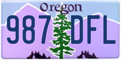 OR license plate 987DFL