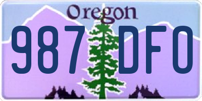 OR license plate 987DFO