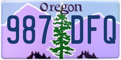 OR license plate 987DFQ