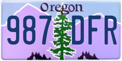 OR license plate 987DFR