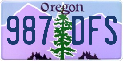 OR license plate 987DFS