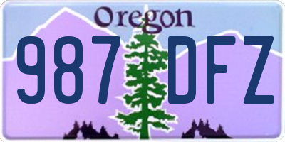 OR license plate 987DFZ