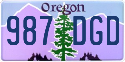 OR license plate 987DGD