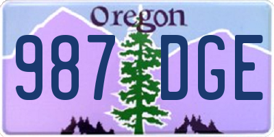 OR license plate 987DGE