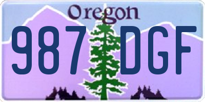 OR license plate 987DGF