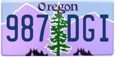 OR license plate 987DGI