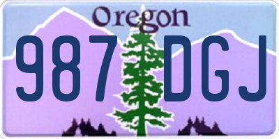 OR license plate 987DGJ