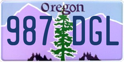 OR license plate 987DGL