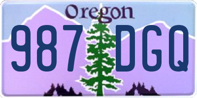 OR license plate 987DGQ