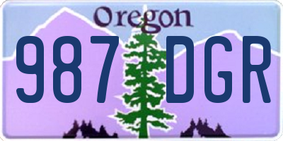 OR license plate 987DGR