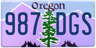 OR license plate 987DGS