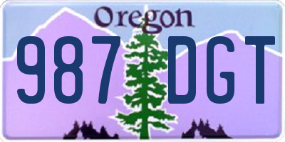 OR license plate 987DGT