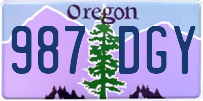 OR license plate 987DGY