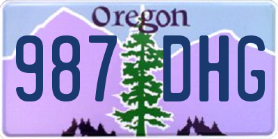 OR license plate 987DHG