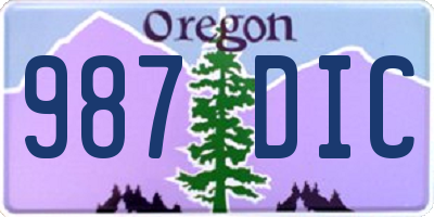 OR license plate 987DIC