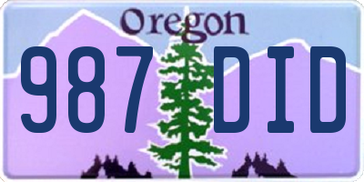 OR license plate 987DID