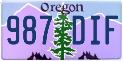 OR license plate 987DIF