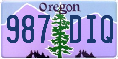 OR license plate 987DIQ