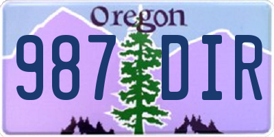 OR license plate 987DIR