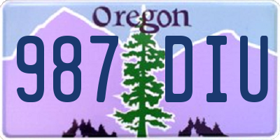 OR license plate 987DIU