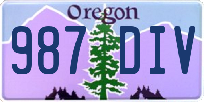 OR license plate 987DIV