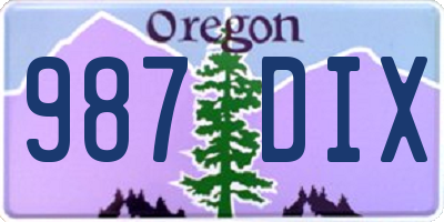 OR license plate 987DIX