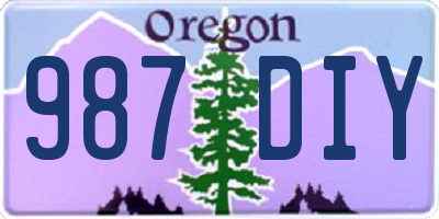 OR license plate 987DIY