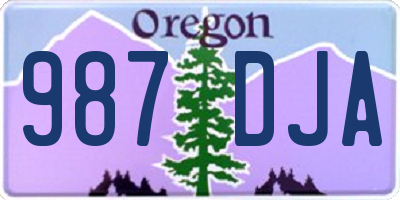 OR license plate 987DJA