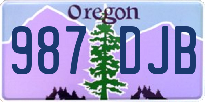 OR license plate 987DJB