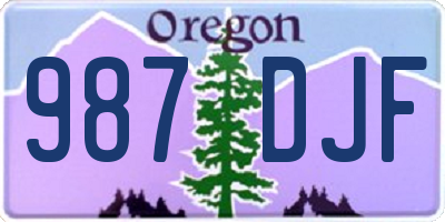 OR license plate 987DJF