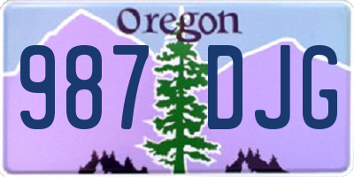 OR license plate 987DJG