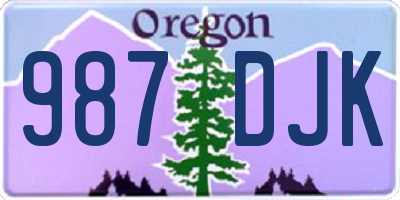 OR license plate 987DJK
