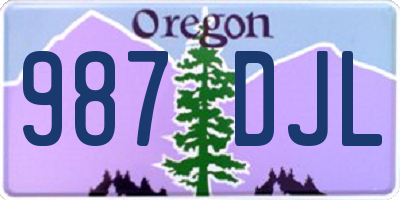 OR license plate 987DJL