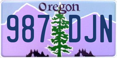 OR license plate 987DJN