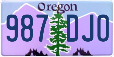 OR license plate 987DJO