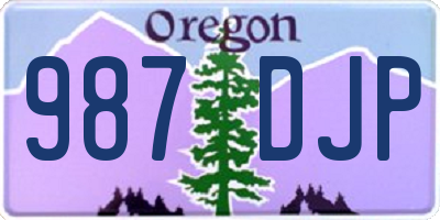 OR license plate 987DJP