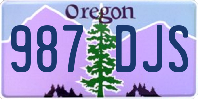 OR license plate 987DJS