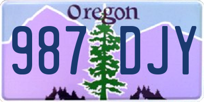 OR license plate 987DJY