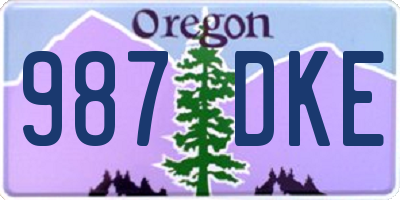 OR license plate 987DKE