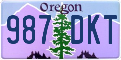 OR license plate 987DKT