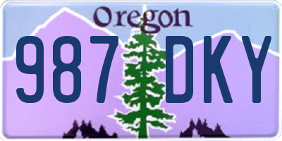 OR license plate 987DKY