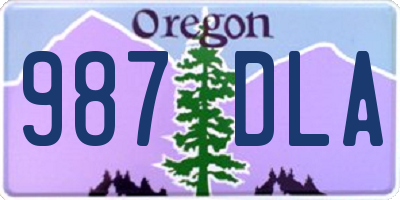 OR license plate 987DLA